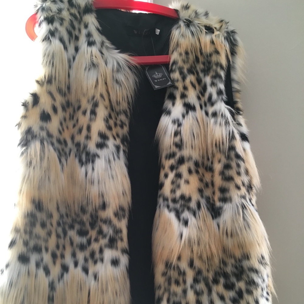 Leopard fur vest